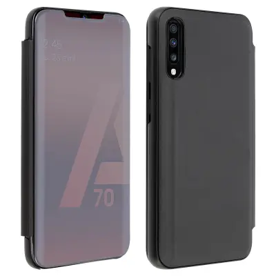 Izjemno tanek preklopni ovitek Mirror s funkcijo stojala - crn str. Samsung Galaxy A70