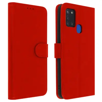 Folio Case Samsung Galaxy A21s z držalom za kartico - rdeca