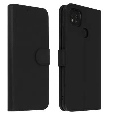 Folio Case Xiaomi Redmi 9C z držalom za kartico - Crna
