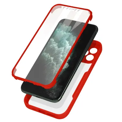 Ovitek iPhone 11 Pro, zadnji del iz pleksiglasa z Rdec obrobo