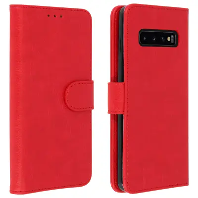 Folio Case Samsung Galaxy S10 z držalom za kartico - rdeca