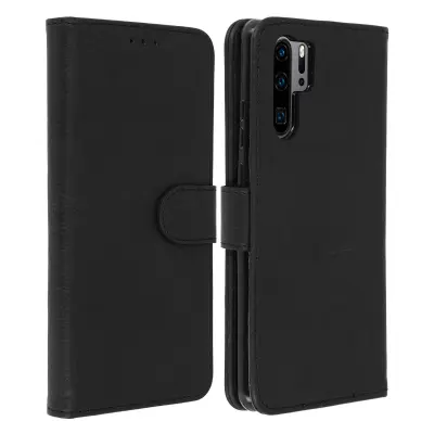 Folio Case Huawei P30 Pro z držalom za kartico - Crna