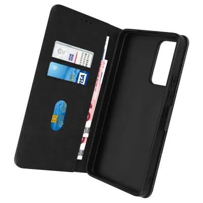 Folio Case Xiaomi 12T / 12T Pro z držalom za kartico - Crna