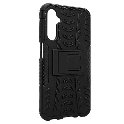 Etui Samsung Galaxy A24 iz dveh materialov, kickstand Video Support, crn