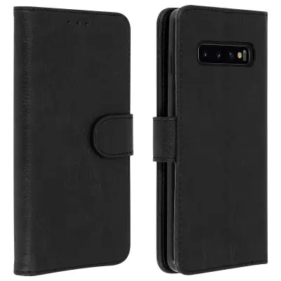 Folio Case Samsung Galaxy S10 z držalom za kartico - Crna