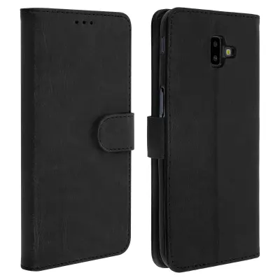Folio Case Samsung Galaxy J6 Plus z držalom za kartico - Crna