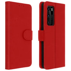 Folio Case Huawei P40 z držalom za kartico - rdeca