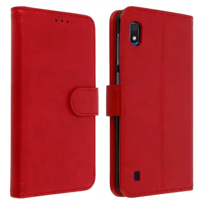 Folio Case Samsung Galaxy A10 z držalom za kartico - rdeca