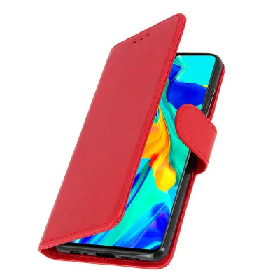 Folio Case Huawei P30 z držalom za kartico - rdeca