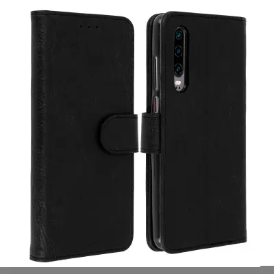 Folio Case Huawei P30 z držalom za kartico - Crna
