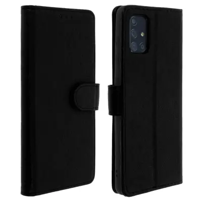 Folio Case Samsung Galaxy A71 z držalom za kartico - Crna