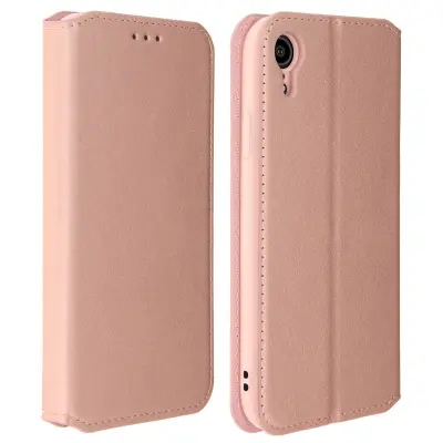 Preklopni ovitek za knjigo Držalo za kartice in podpora za video - rožnato zlato str. Apple iPhone XR