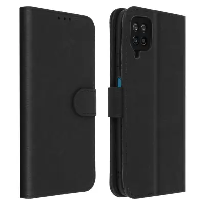 Folio Case Samsung Galaxy A12 z držalom za kartico - Crna