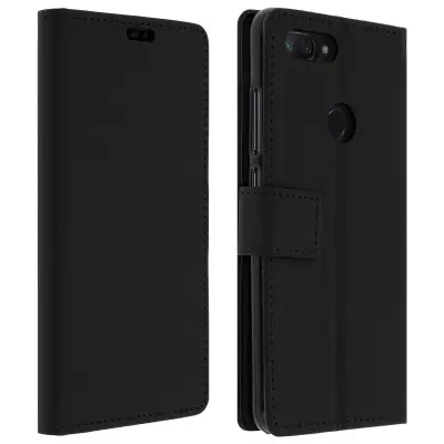 Folio etui za denarnico in stojalo za video, zrnat ucinek - crna str. Xiaomi Mi 8 Lite