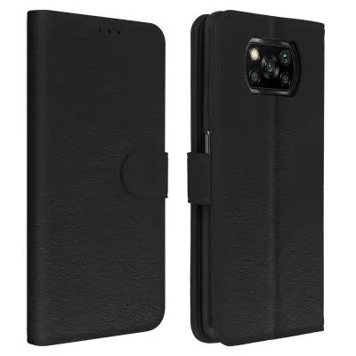 Folio Case Xiaomi Poco X3 / X3 Pro z držalom za kartico - Crna