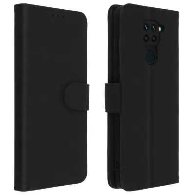 Folio Case Xiaomi Redmi Note 9 z držalom za kartico - Crna