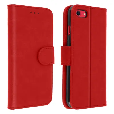 Folio Case iPhone SE / 8 / 7 z držalom za kartico - rdeca