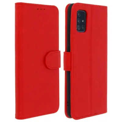 Folio Case Samsung Galaxy A51 z držalom za kartico - rdeca