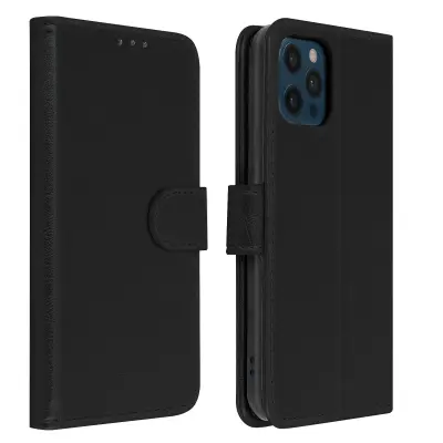 Folio Case iPhone 12 Pro Max z držalom za kartico - Crna