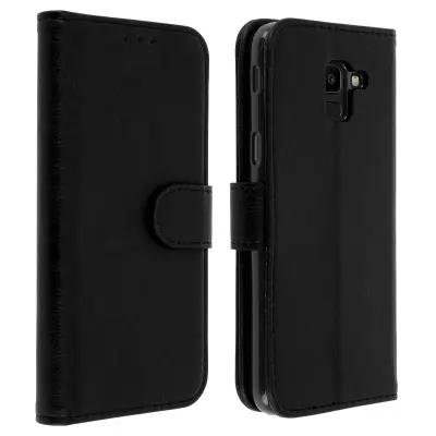 Folio Case Samsung Galaxy J6 z držalom za kartico - Crna