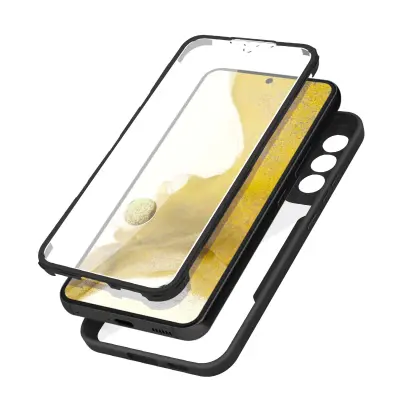 Ovitek Samsung Galaxy S22, zadnji del iz pleksiglasa z crno obrobo