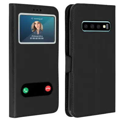 Dvojna zašcitna torbica z ucinkom teksture - crna str. Samsung Galaxy S10