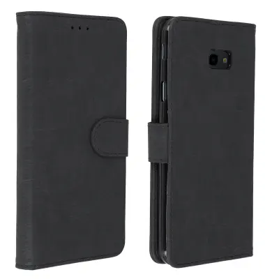 Folio Case Samsung Galaxy J4 Plus z držalom za kartico - Crna