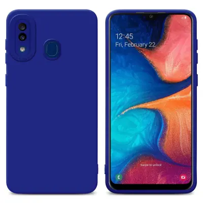 CADORABO Ohišje, združljiv s Samsungom v tekoči modrem, zaščitnem pokrovu, narejen iz fleksibilnega silikona TPU