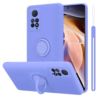 CADORABO Ohišje, združljiv s Xiaomi v tekoči svetlobi vijolični - zaščitni pokrov iz fleksibilnega silikona TPU z obročem