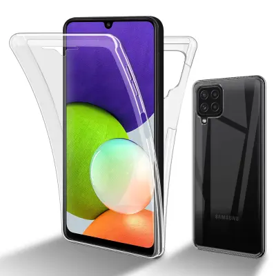 CADORABO Samsung v prozorni - 360 -° zaščitni pokrov celotnega telesa - zaščita pred sprednjim in hrbtom, vsestransko zaščito z zaščitnikom zaslona