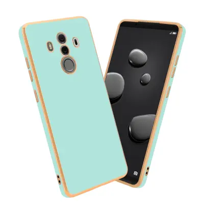 CADORABO Ohišje, združljiv s Huawei v sijajni metini zeleni barvi - Zlato - zaščitni pokrov iz fleksibilnega silikona TPU in z zaščito pred kamero