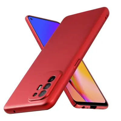 Primer Cadorabo, združljiv z OPPO v kovinski rdeči barvi - trdi zaščitni pokrov v kovinskem videzu proti praskam in udarcem