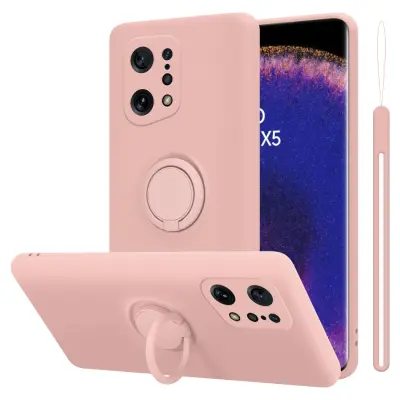 Cadorabo Case, združljiv z OPPO v tekoči roza barvi - zaščitni pokrov iz fleksibilnega silikona TPU z obročem