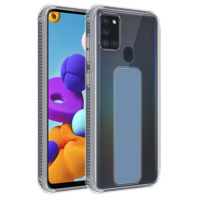 CADORABO Ohišje, združljiv s Samsungom v svetlo modri barvi - zaščitni pokrov, narejen iz fleksibilnega silikona TPU z držalo in funkcijo stojala