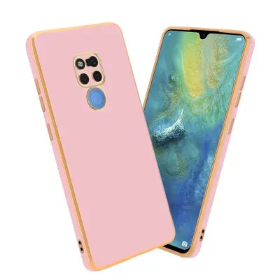 CADORABO Ohišje, združljiv s Huawei v sijajnem roza - zlato - zaščitni pokrov iz fleksibilnega silikona TPU in z zaščito pred kamero