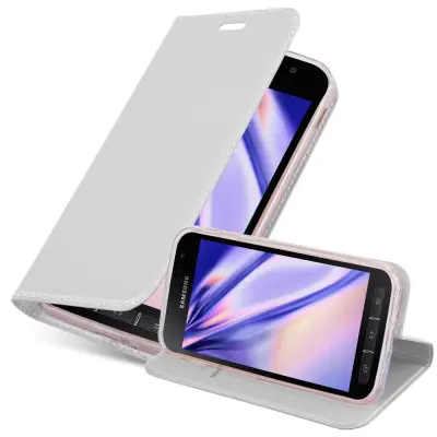 Cadorabo Case, združljiv s Samsungom v elegantnem srebrnem - zaščitnem pokrovu z magnetnim zapiranjem, stoječimi funkcijami in režo za kartico
