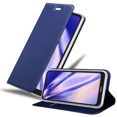 Cadorabo Case, združljiv z Nokijo v elegantno temno modri - zaščitni pokrov z magnetnim zapiranjem, stoječo funkcijo in režo za kartico