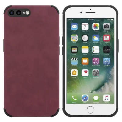 Cadorabo Case, združljiv z Apple v Burgund Purple - Zaščitni pokrov iz silikona TPU z plemenito umetno seminsko hrbet