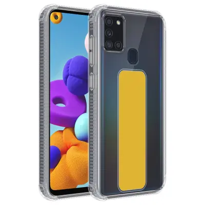 CADORABO Ohišje, združljiv s Samsungom v rumeni - zaščitni pokrov, narejen iz fleksibilnega silikona TPU z držalom in stojalo funkcijo