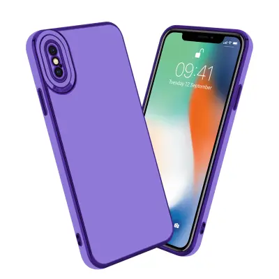 CADORABO Ohišje, združljiv z Apple v sijajnem vijoličnem - Rose Gold - Zaščitni pokrov iz fleksibilnega silikona TPU in z zaščito pred kamero