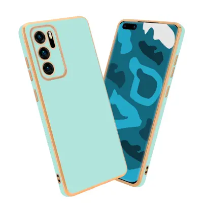 CADORABO Ohišje, združljiv s Huawei v sijajni metini zeleni barvi - Zlato - zaščitni pokrov iz fleksibilnega silikona TPU in z zaščito pred kamero
