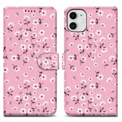 CADORABO Ohišje, združljiv z Apple - Design Flower Rain št. 6 - Zaščitni pokrov z magnetnim zapiranjem, funkcijo stojala in režo za kartico