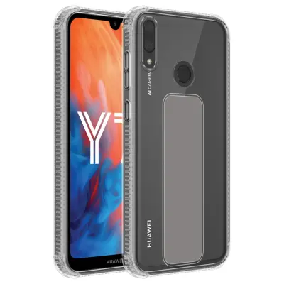 CADORABO Ohišje, združljiv s Huawei v sivi - zaščitni pokrov, narejen iz fleksibilnega silikona TPU z držalom in funkcijo stojala