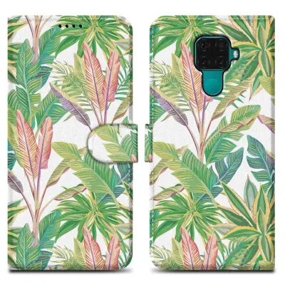 CADORABO primera, združljiv s Huawei - Design Green Rainforest št. 8 - Zaščitni pokrov z magnetnim zapiranjem, funkcijo stojala in režo za kartico