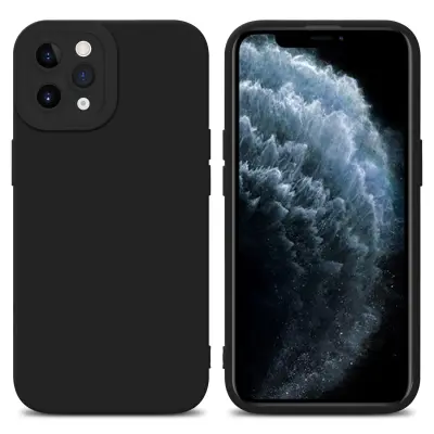 CADORABO Ohišje, združljiv z Apple v tekoči črni barvi - zaščitni pokrov iz fleksibilnega silikona TPU