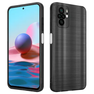 CADORABO Ohišje, združljiv z Xiaomi v krtačenem črnem - zaščitnem pokrovu, narejen iz fleksibilnega silikona TPU v brušenem dizajnu