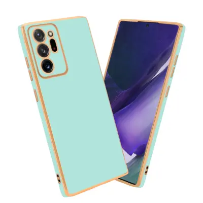 CADORABO Ohišje, združljiv s Samsungom v sijajni metini zeleni barvi - Zlato - zaščitni pokrov iz fleksibilnega silikona TPU in z zaščito pred kamero