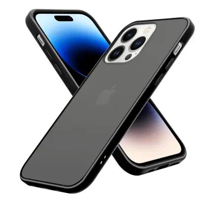 CADORABO Ohišje, združljiv z Apple v Frosted Black - Hibrid zaščitni pokrov s TPU Silikonom v notranjosti in Matt Plastic Back
