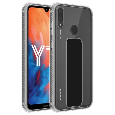 CADORABO Ohišje, združljiv s Huawei v črni barvi - zaščitni pokrov, narejen iz fleksibilnega silikona TPU z držalo in funkcijo stojala