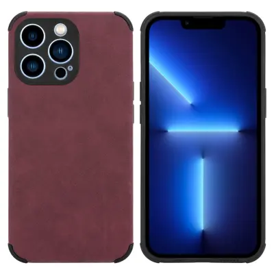 Cadorabo Case, združljiv z Apple v Burgund Purple - Zaščitni pokrov iz silikona TPU z plemenito umetno seminsko hrbet